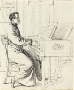 Grimm playing piano